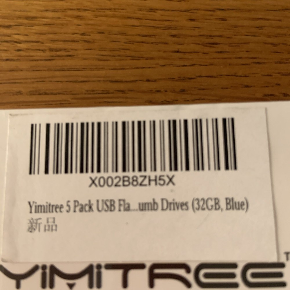 Yimitree USB Flash Drive ( 5 pack ) 32 GB Blue) Never Opened