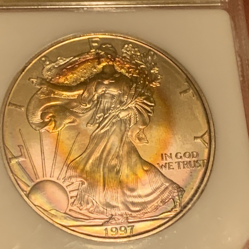 1997 American Silver Eagle $1 PCI MS70 Beautiful Toner