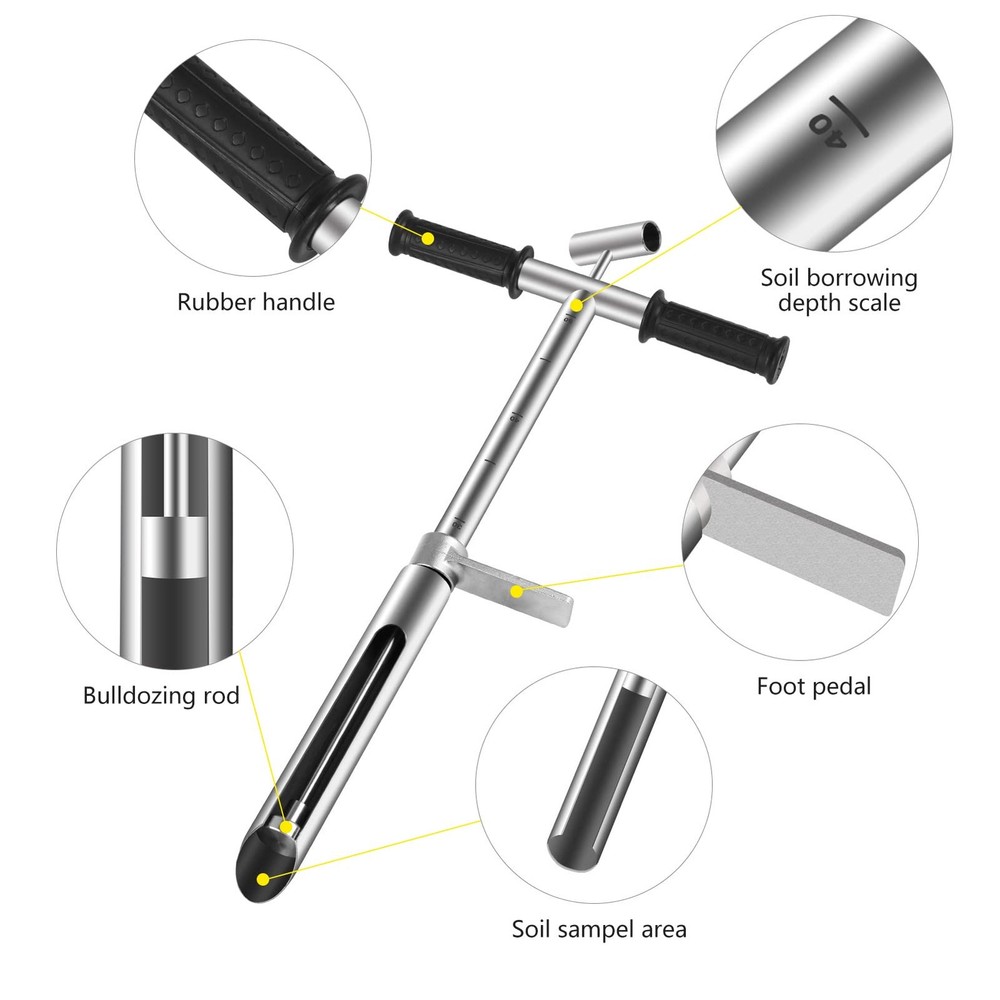 20" Soil Sampler Probe 304 Stainless Steel Soil Sampling Probe Tool with Ejec...