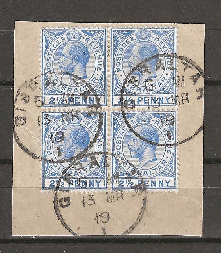 GIBRALTAR 1912/24 SG 79 2 1/2d Deep Bright Blue USED