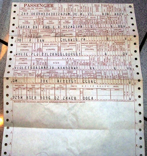 1969 - 1970 FORD MUSTANG BUILD SHEET CODING SERVICE MUSTANG BOSS (2 COPY)