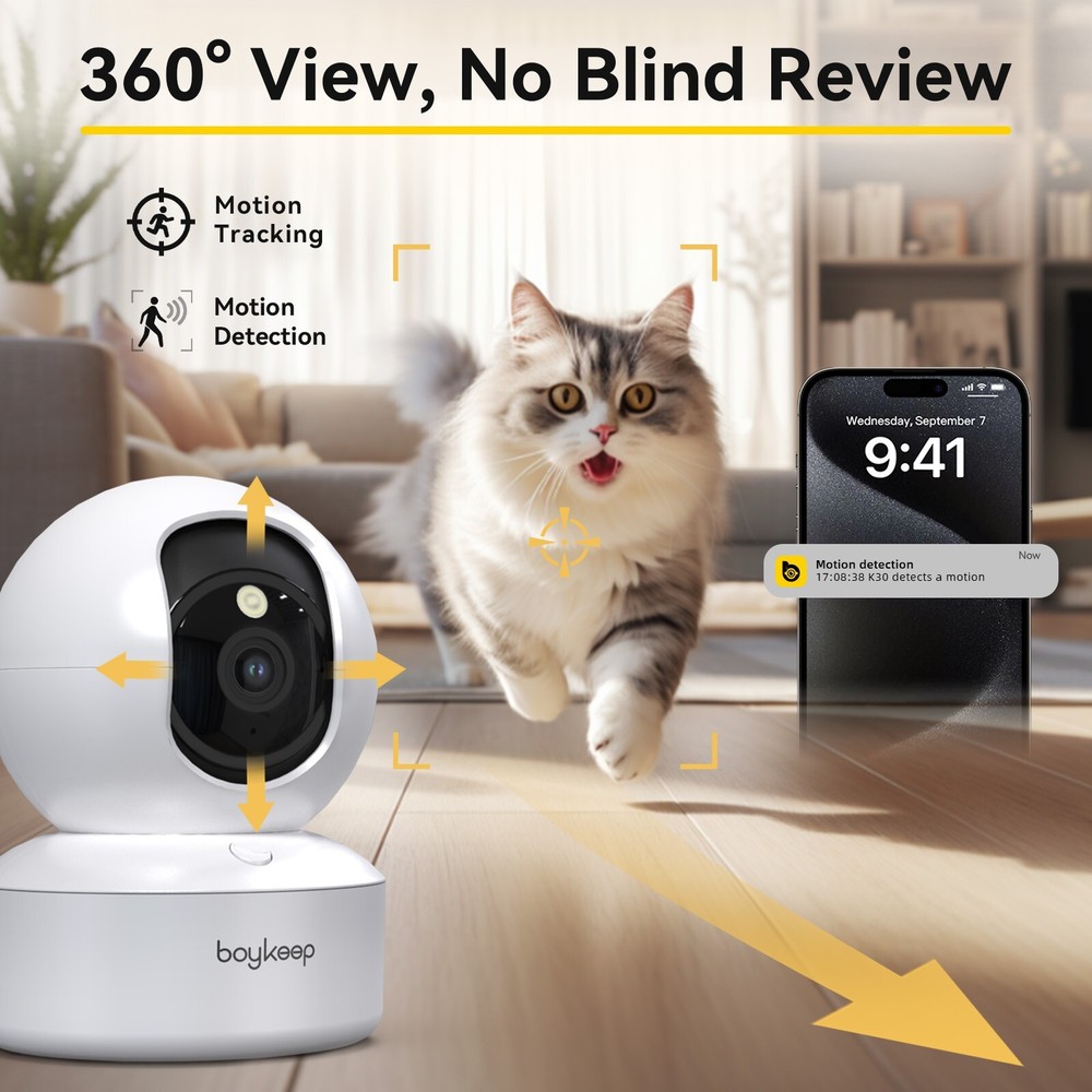 Wireless 5G WiFi Security Camera System 2K Smart Indoor Night Vision Wired Cam