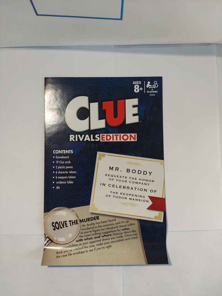 2020 Clue Game Replacement Instructions Rules Only