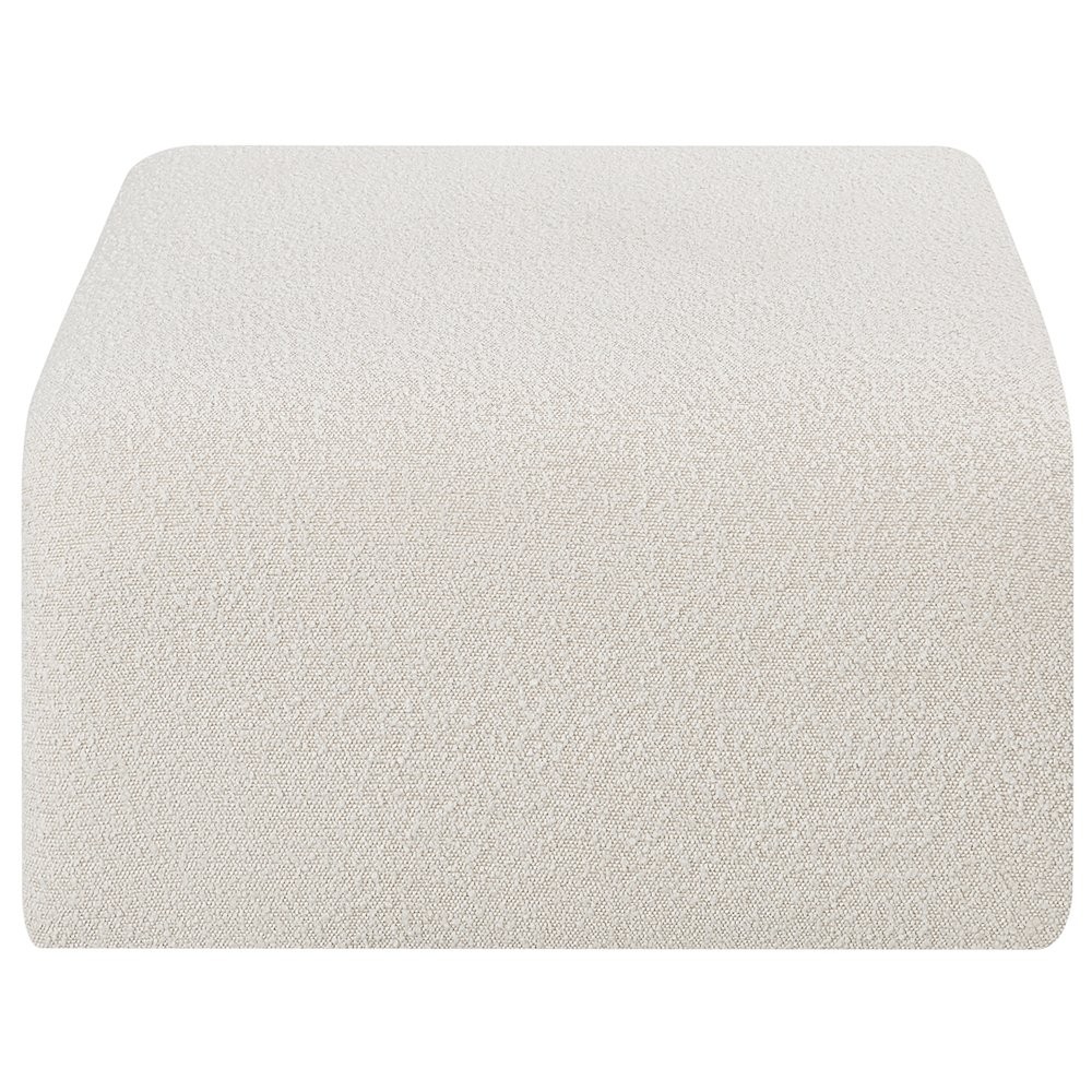 Arc Cream Boucle Fabric Ottoman