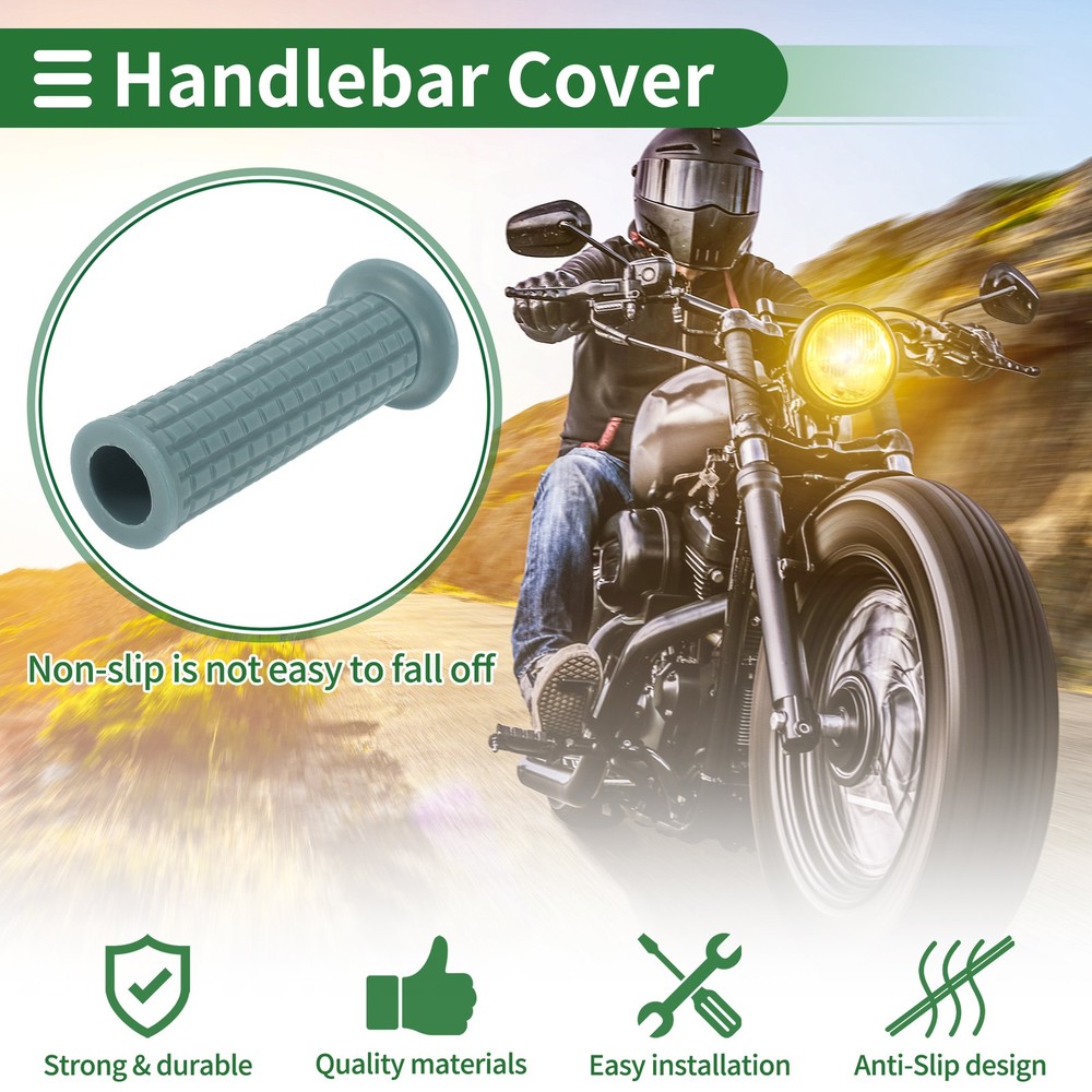 1" 25mm Motorcycle Knobs Throttle Handlebar Cover TPU Grey Blue