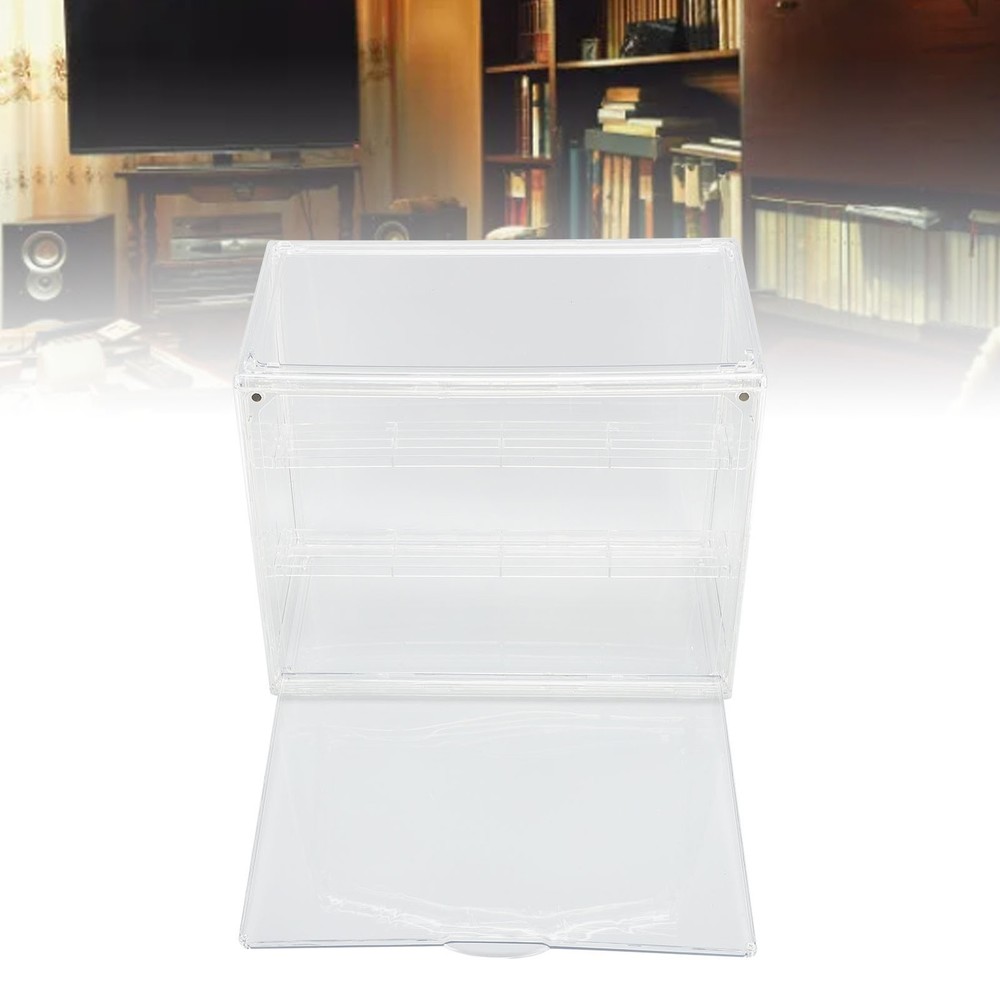 Clear Display Case for Miniature Figures PET Stackable Display Box with Magnetic