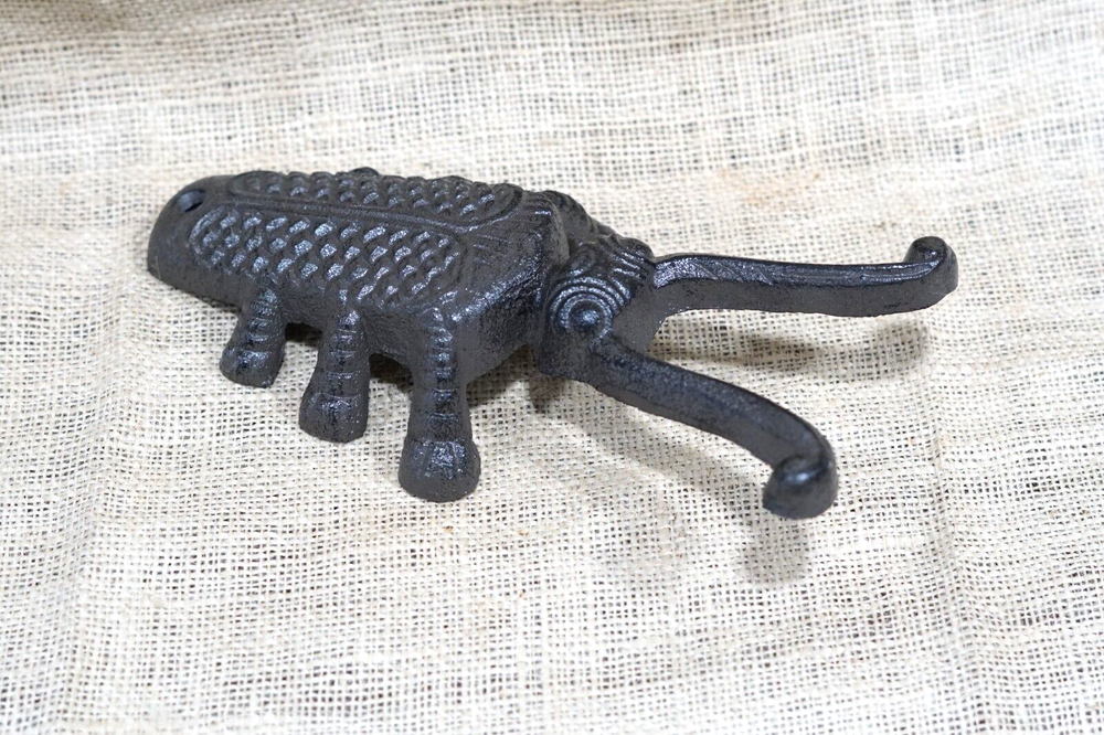 Cast Iron Bug Beetle Figural Boot Jack Tool Shoe Horn Bootjack Farm Mud Room