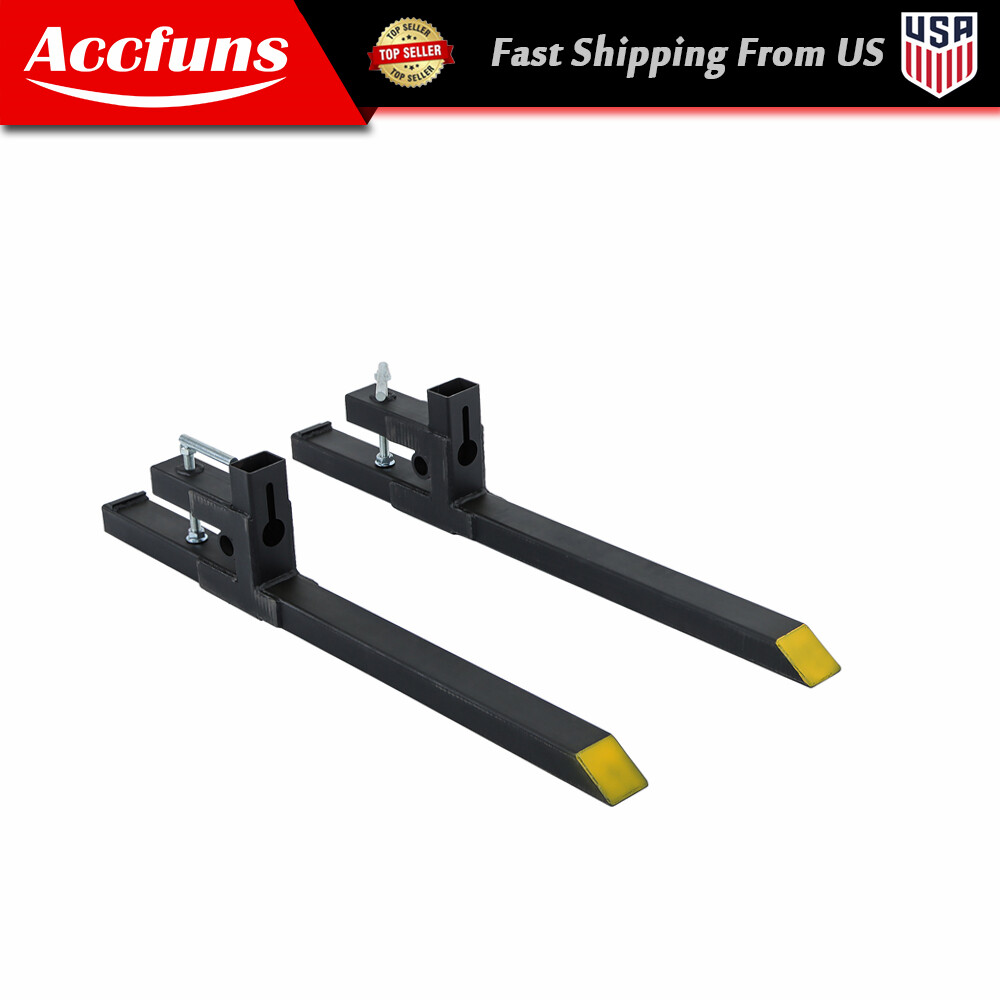43" Clamp on Pallet Forks 2000lbs Heavy Duty Quick Attach Bucket Fork
