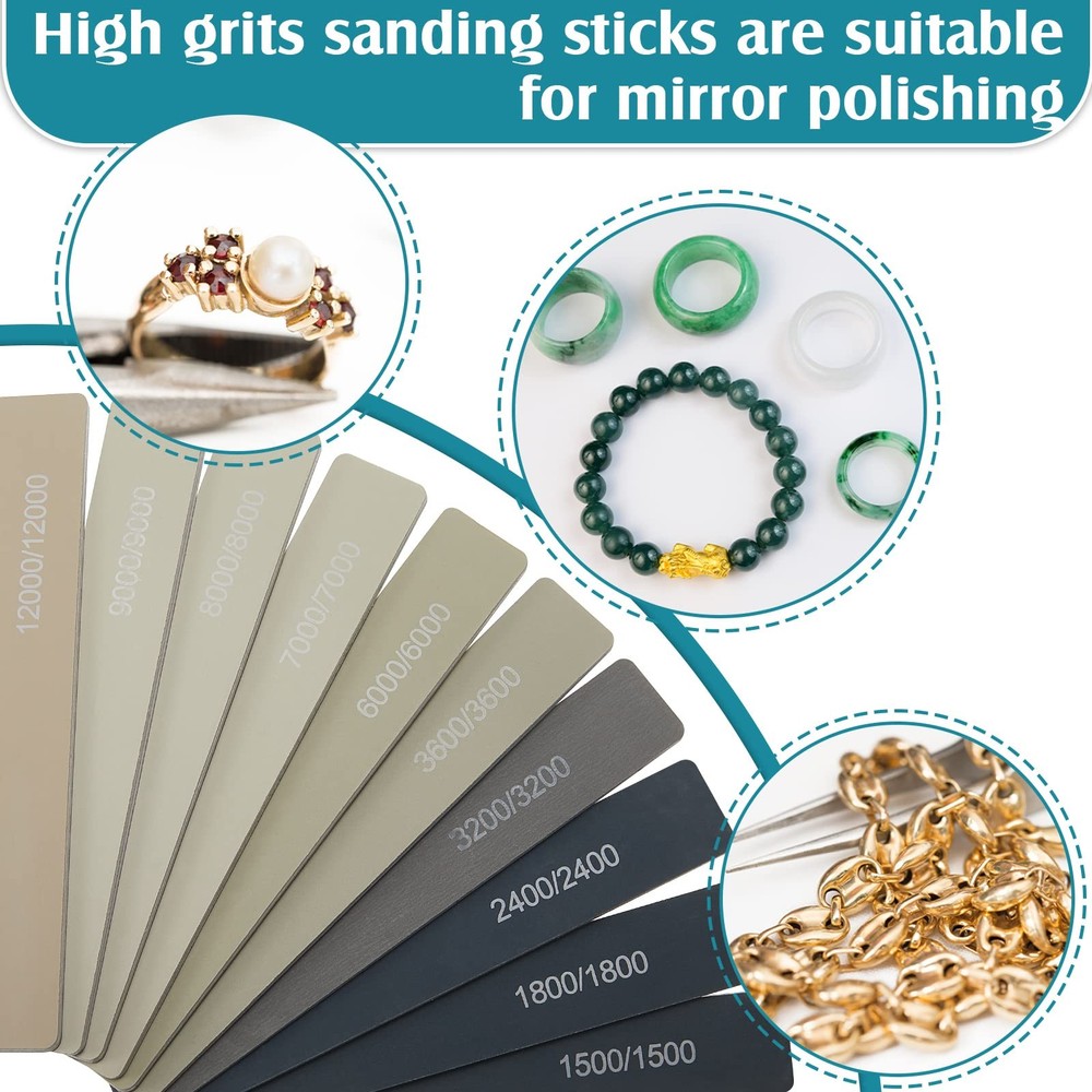 Maxdot 120 Pcs Sanding Sticks Include 30 Twigs 40 Polishing Sticks...