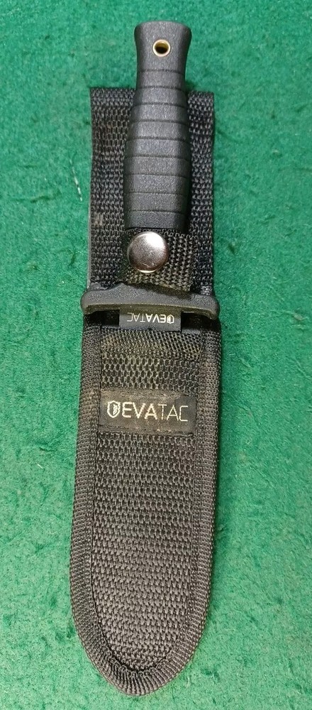 EVATAC Double Edge Dagger, With Black Hard Molded Handle, And Sheath