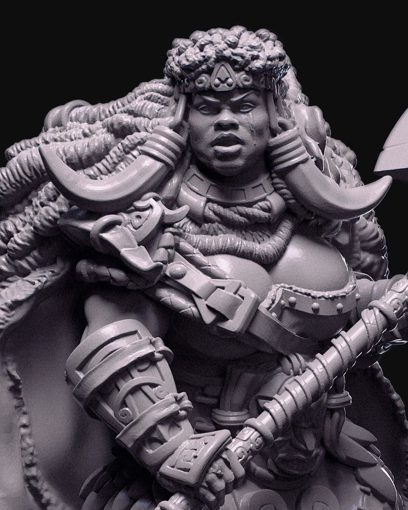 D&D Ghes Stonefist Barbarian Mini 32mm Scale