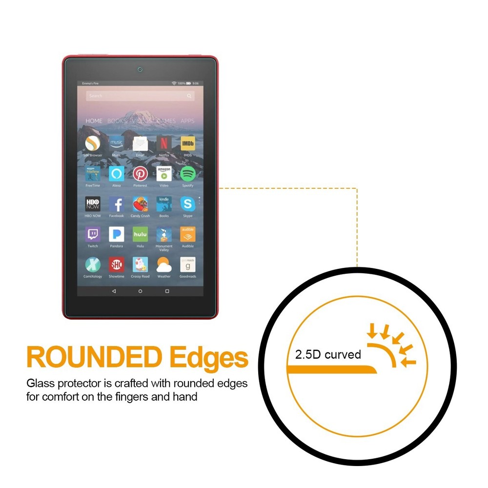 Tempered Glass Screen Protector for Amazon Fire 7 (2017/2019)/ Fire 7 Kids Pro