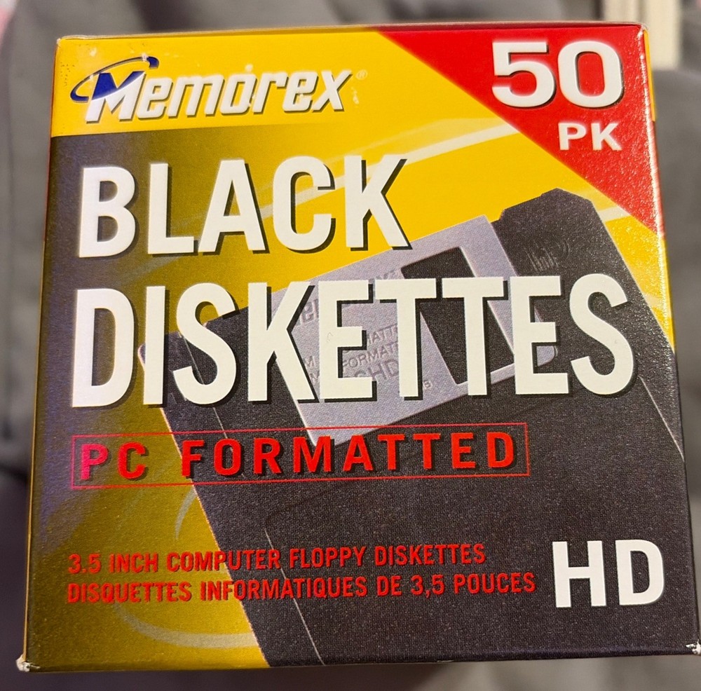 50 Pack Memorex 3.5" Computer Diskettes HD New Unopened