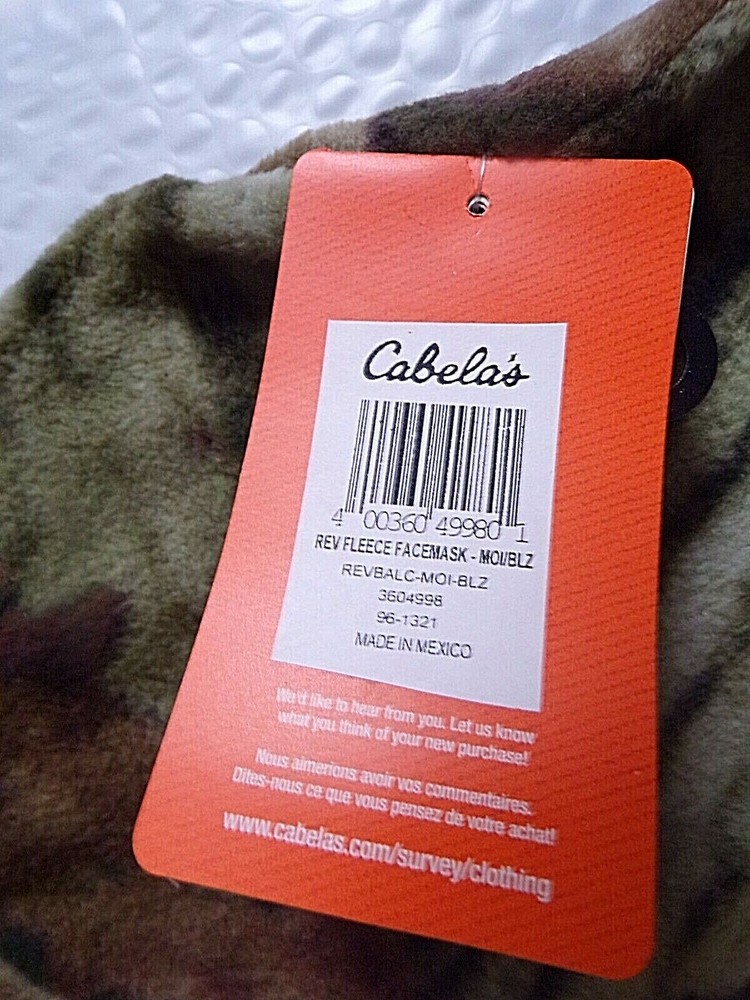 CABELA REVERSIBLE FACEMASK MOSSY OAK/BLAZE
