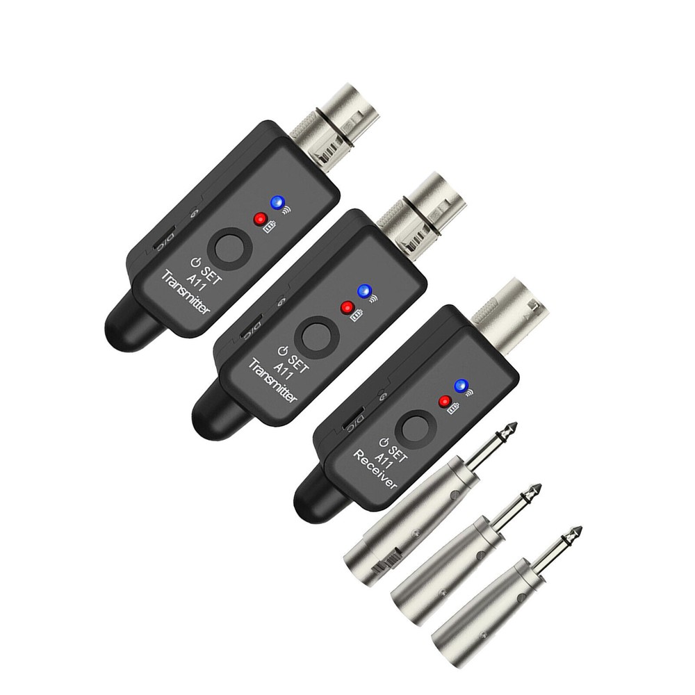 For Mic Guitar MixerWireless XLR Adapter System Dual Transmitter&Receiver
