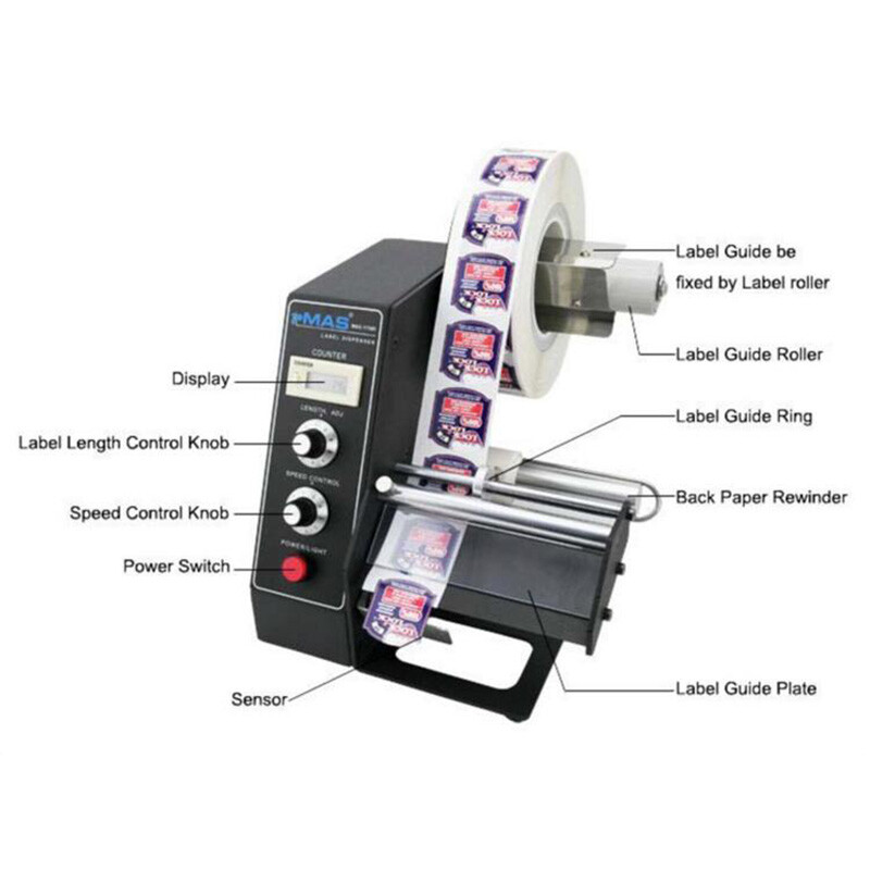Automatic Label Dispenser Stripper 110V Electric Label Tag Separating Machine