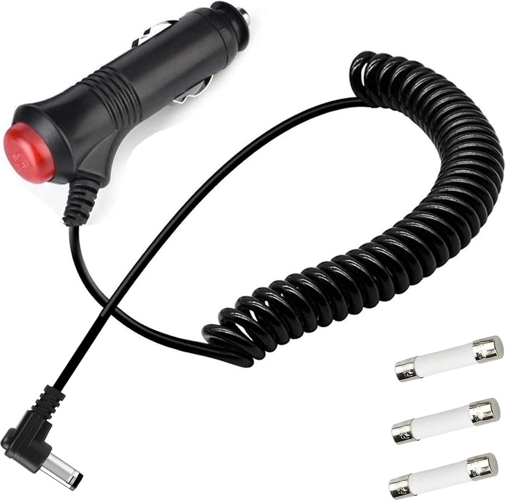Multi-Device 9.84FT Car Cigarette Lighter Adapter - 12/24V with Safety Features