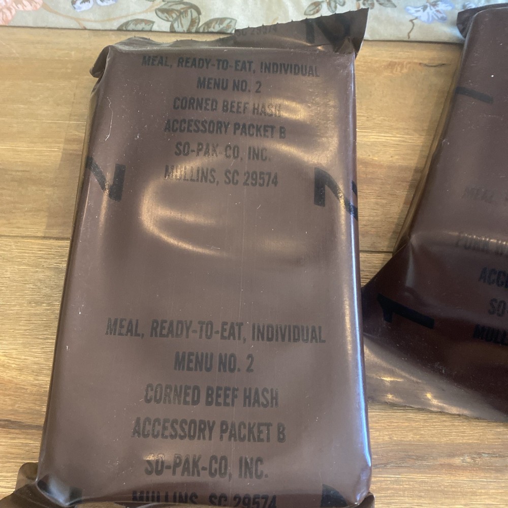 USGI 1990s Meal Ready To Eat MRE Menu 2  Corn Beef Hash