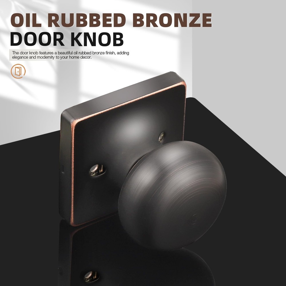 2 Pack Single Dummy Door Knobs Oil Rubbed Bronze Interior Dummy Knobs for Fre...