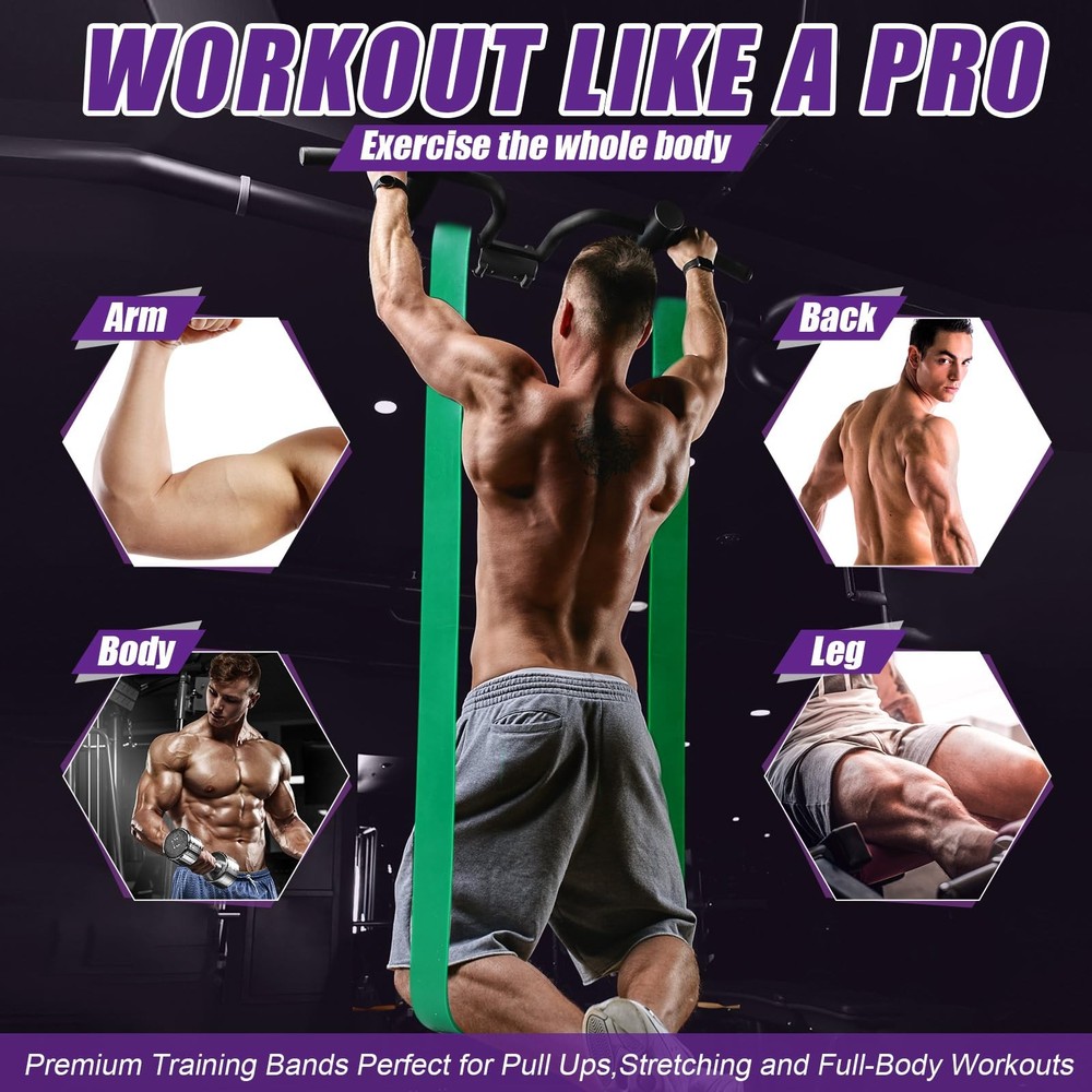 10 Pcs Resistance Bands Pull Up Assistance Bands Heavy Duty Exercise Stretch ...