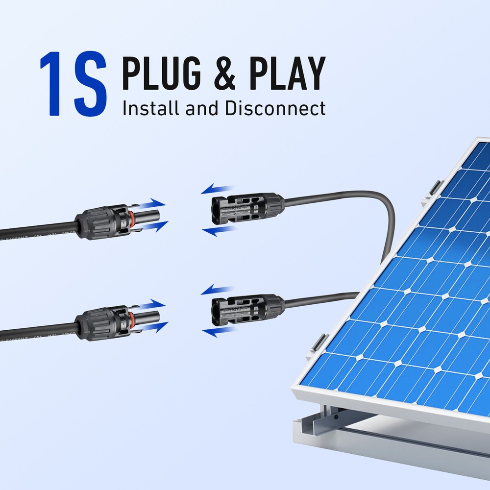 Solar Panel Y Branch Cable Connection Waterproof Adapter Connector Extension