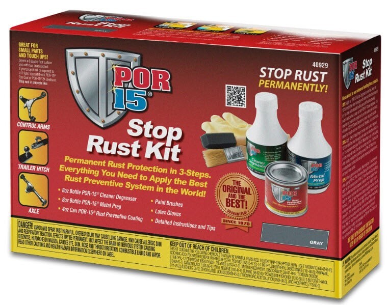 POR-15 Stop Rust Kit Gray. 3 Step Permanent Rust Protection 40929