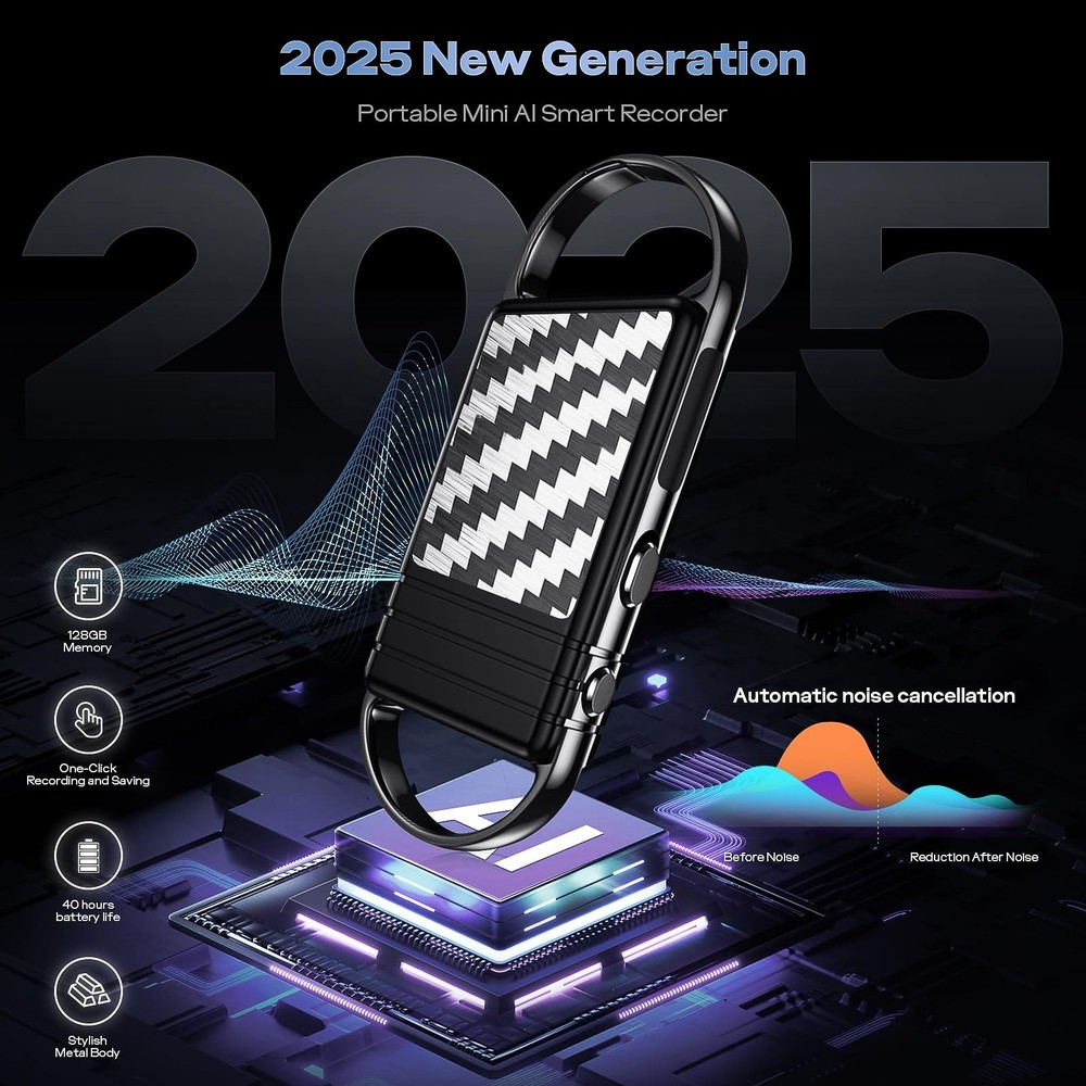 128GB (9800Hours) Voice Activated Recorder with Playback - Tallkcoder Dictaph...