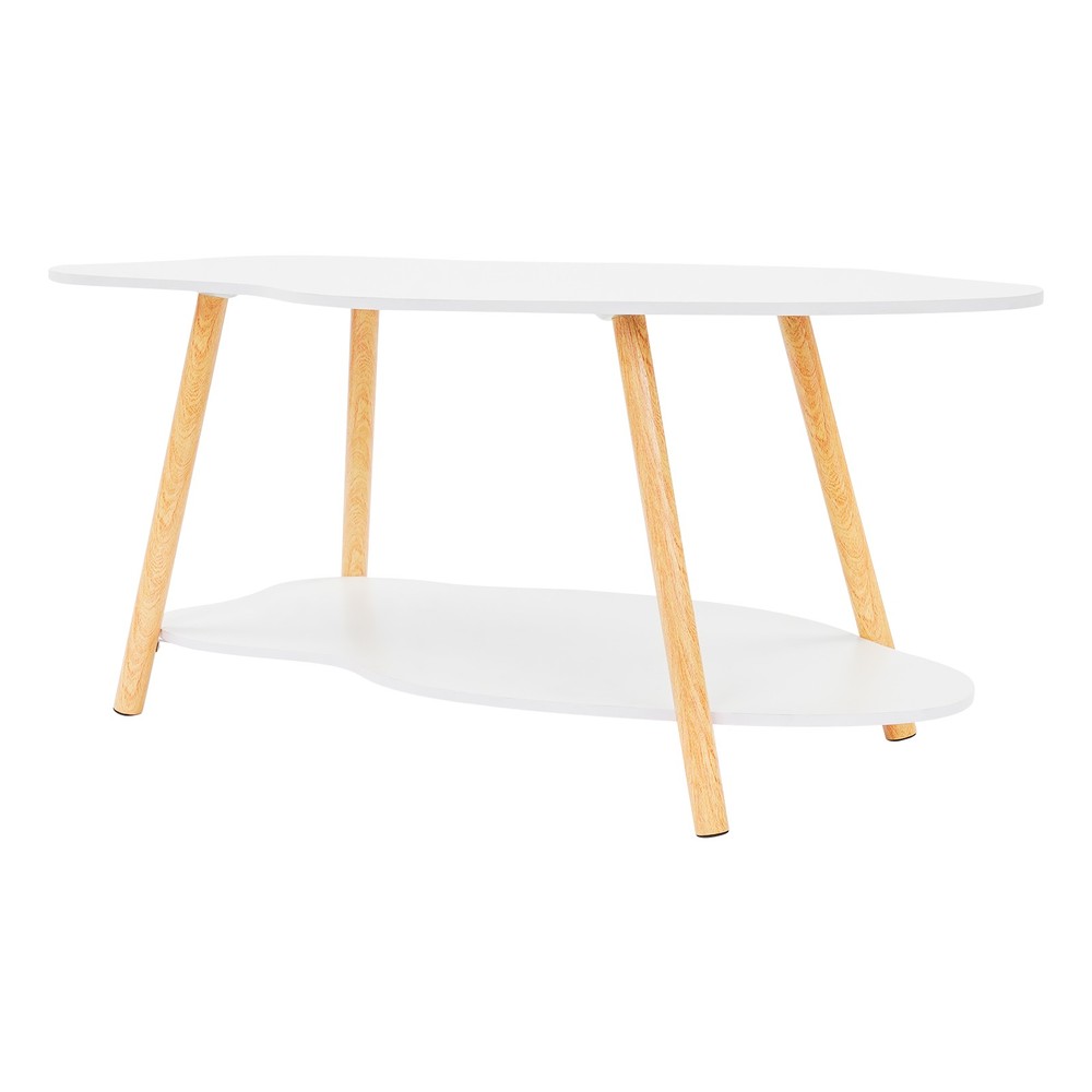 Cloud-shaped Coffee Table Double Layer Center Table for Living Room Modern