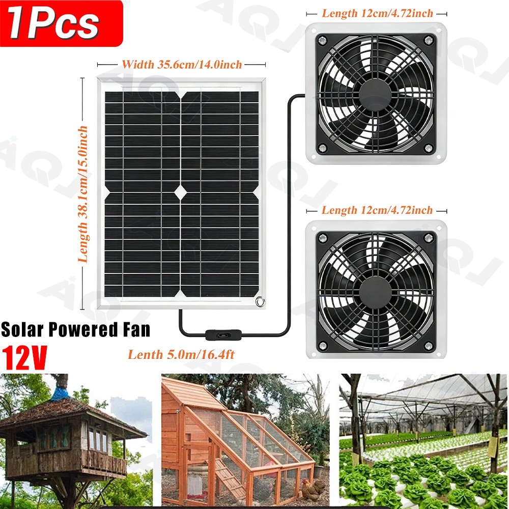 Solar Panel Fan Kit Solar Waterproof Exhaust Fans 30W Panel for Attic Shed Barn