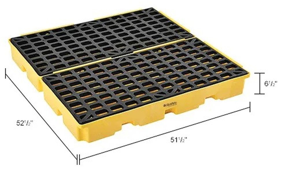 4-Drum Spill Containment Modular Platform - 2 Piece - Assembled