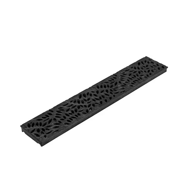 Spee-D Channel Drain Grate 2 ft Decorative Botanical Design Black 252