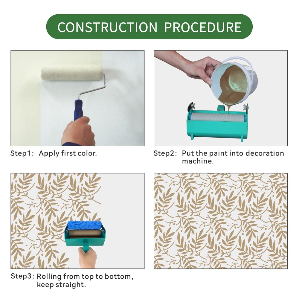 7'' Inch Texture Rubber Roller Single Color DIY Patterned Paint Roller