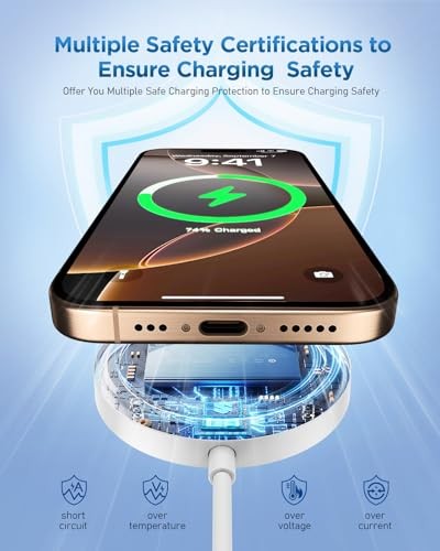 Magnetic Wireless iPhone Charge Compatible with MagSafe Charger - iPhone White