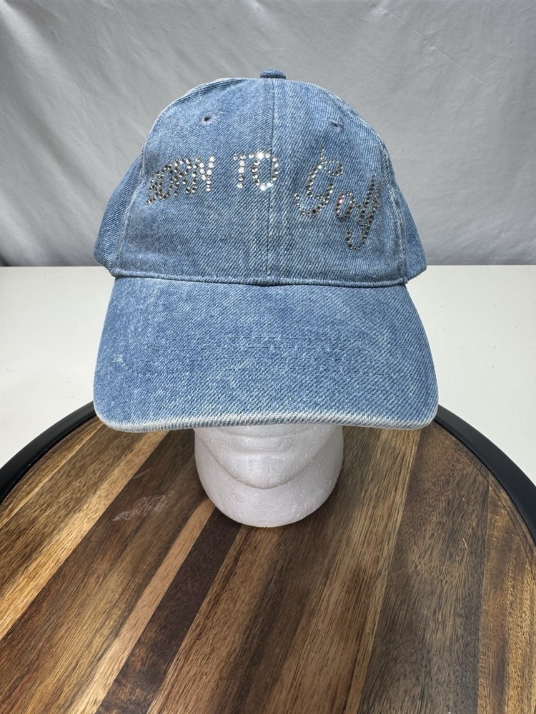 Born To Golf Denim Rhinestone Adjustable Hat