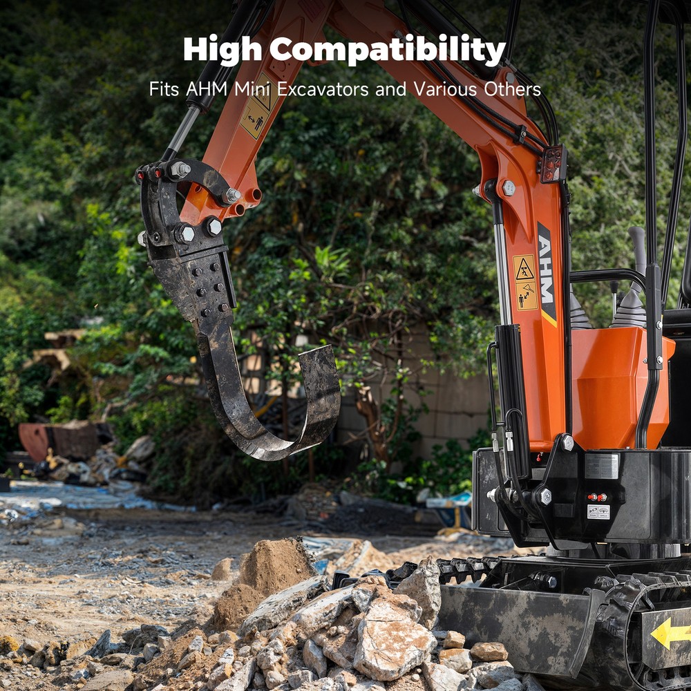 AHM Tree Digging Blade Attachment for Mini Excavator with 2 Hinge Pins and Nuts