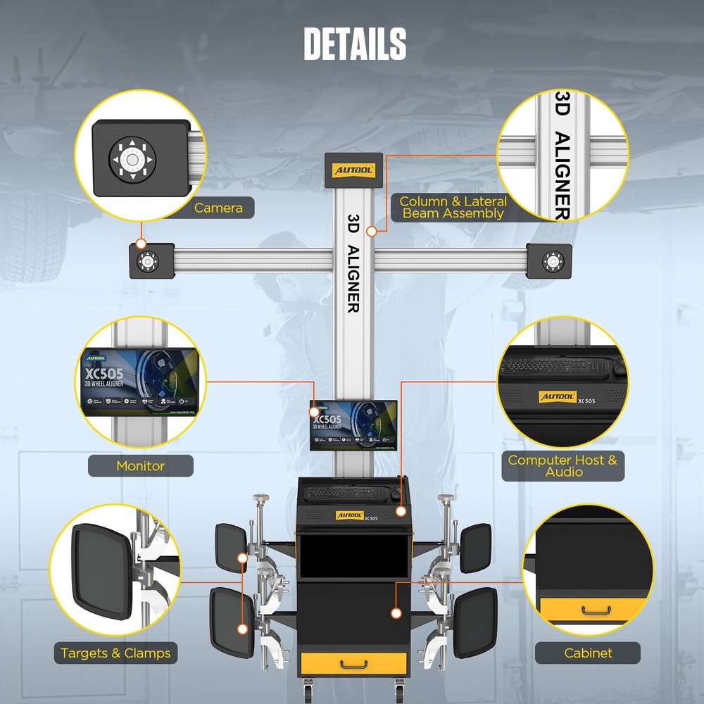 3D Wheel Alignment Machine Fully Automatic Aligning System Aligner Voice Guidanc