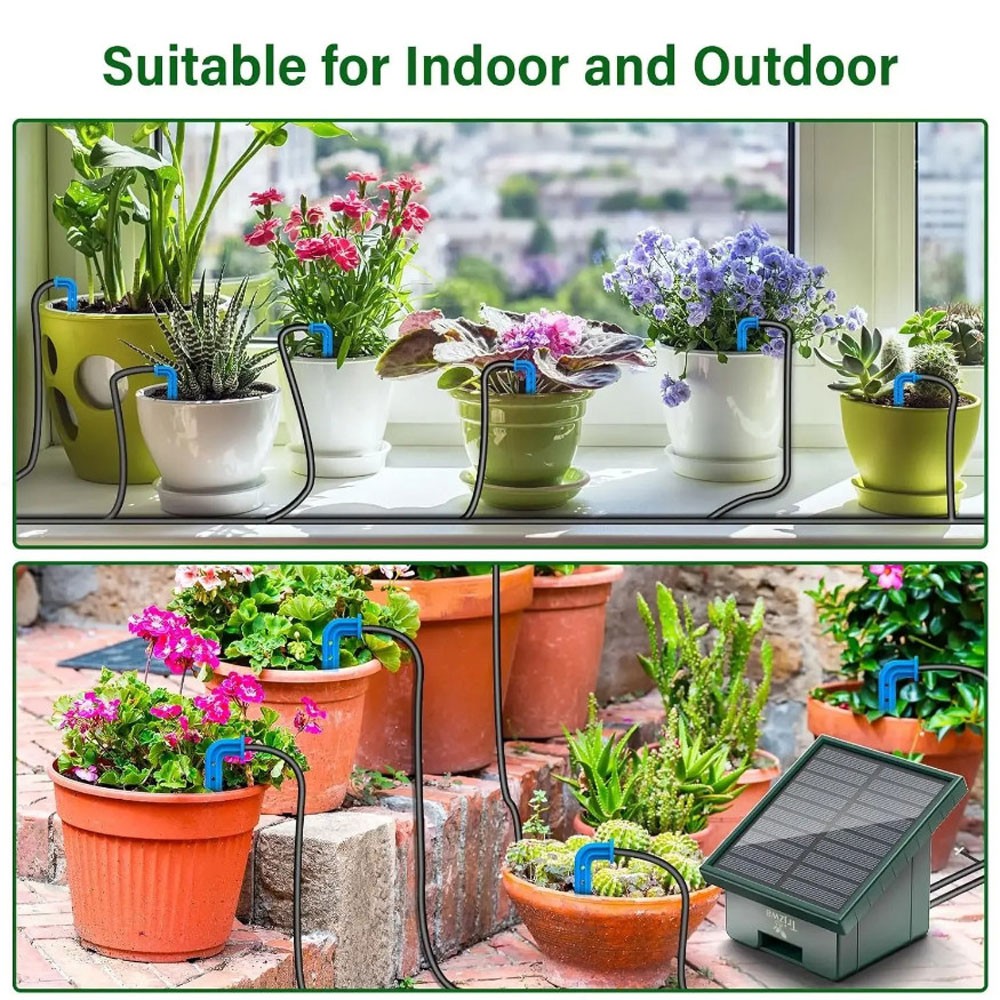 1 SET Solar Automatic Drip Irrigation System with Hose & Timer for Garden **