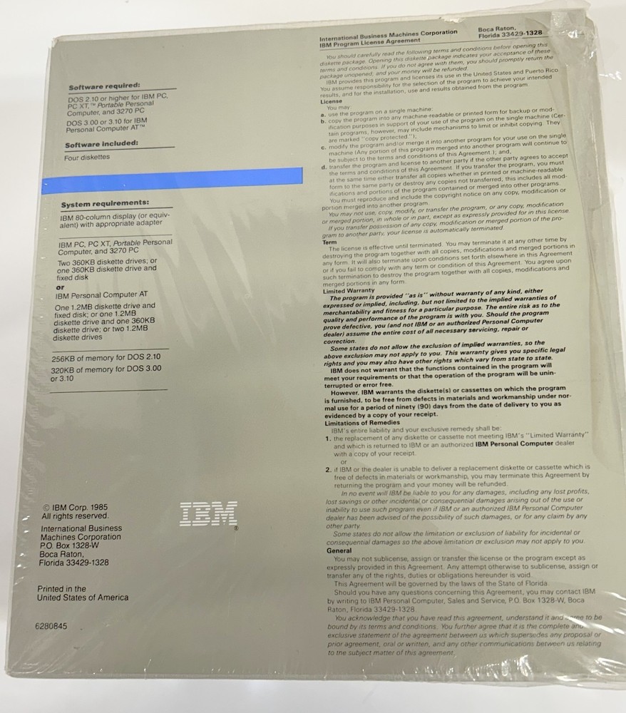 IBM DisplayWrite 3 vrs 1.10 New in Box