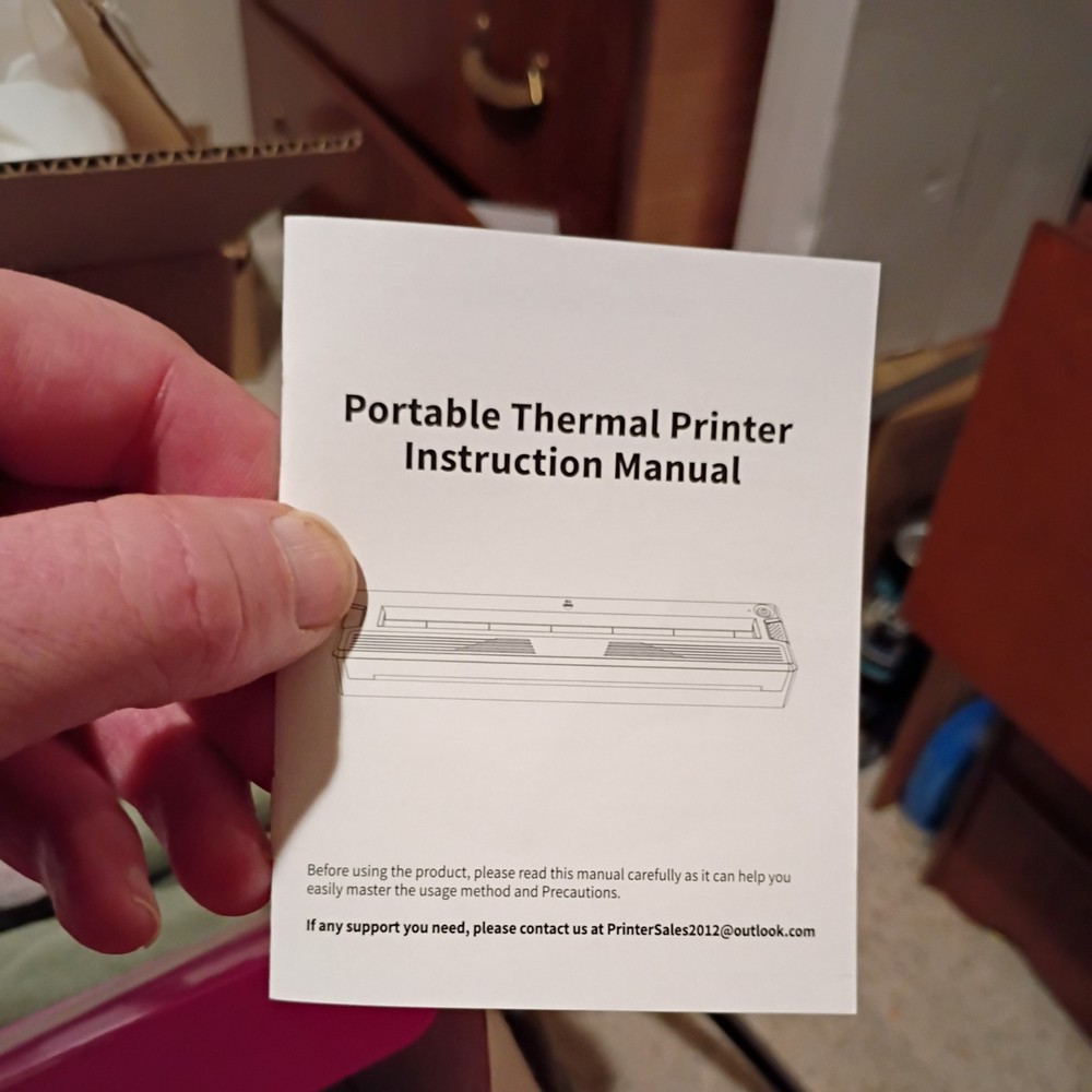 NEW T11 Portable Direct Thermal Printer Pink, 210mm Max Width, Type-C Interface