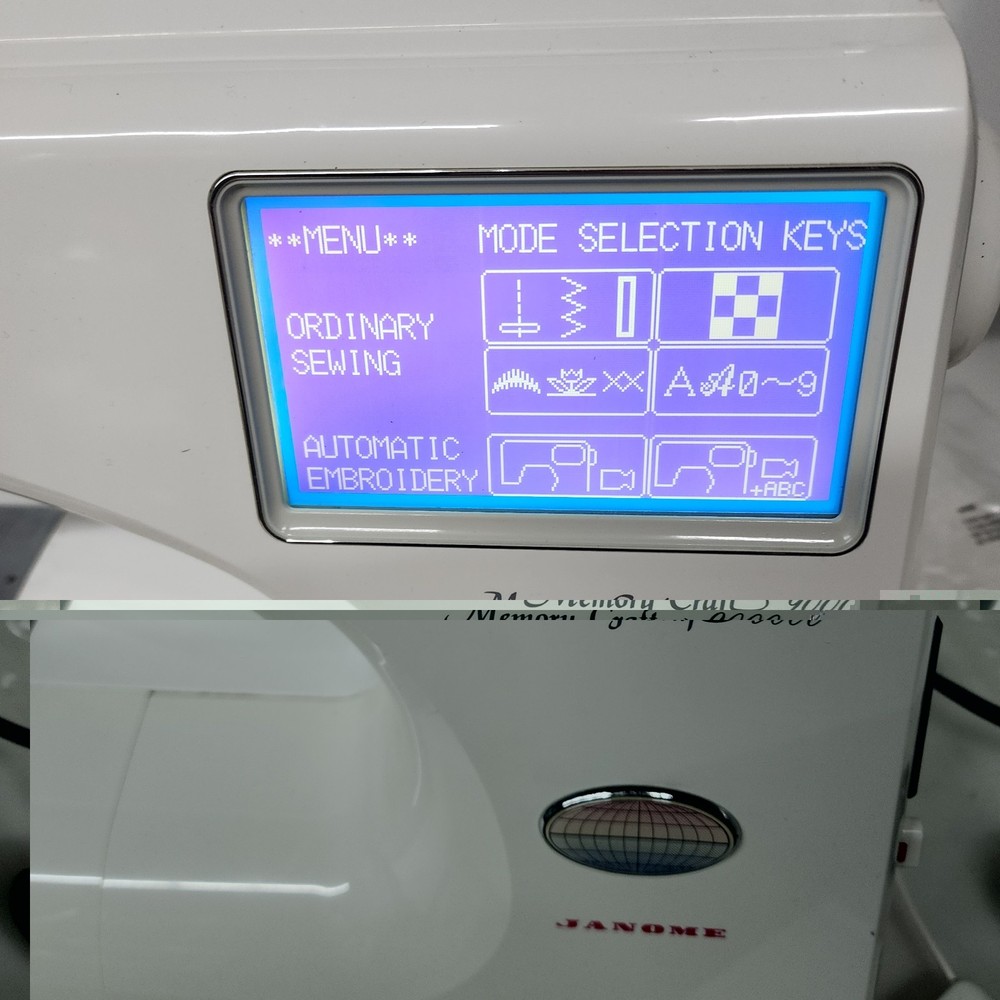 Janome Memory Craft 9000 Sewing Embroidery Machine Combo Computerized W Case Acc