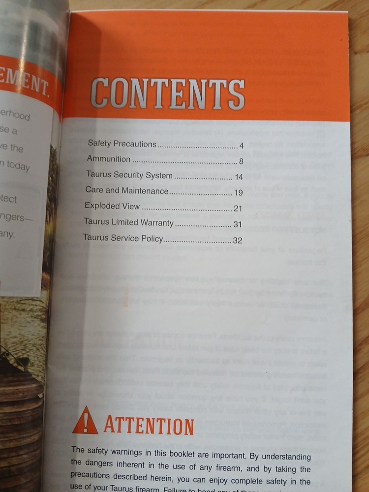 Taurus .44 Special Owners Instruction Manual