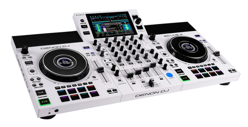 Denon DJ SC LIVE 4 WHITE - 4-Deck Standalone DJ Controller with 7” Touchscreen,