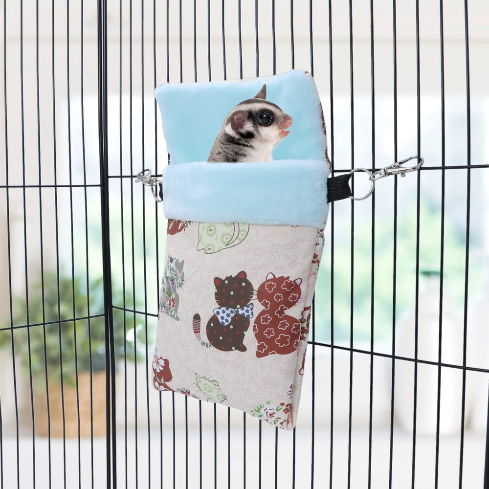 Small Pet Sleeping Pouch Warm Bed Hideout Size M Pink Cat