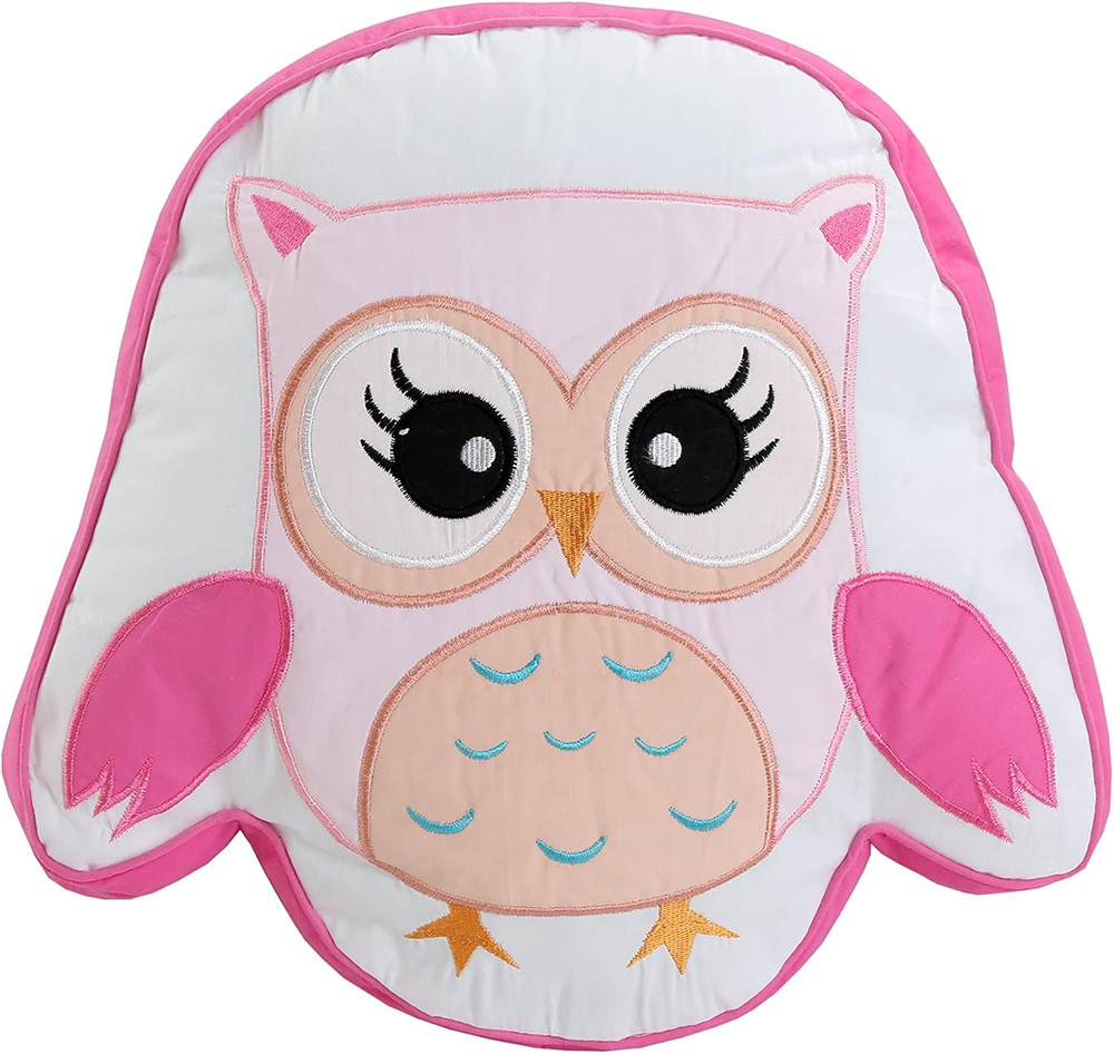 Bird Embroidered Polyester Owl Décor Decor Throw Pillows, Pink, White, Blue, Gre