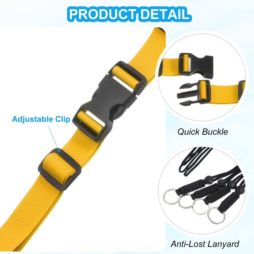 2 Pcs Backpack Chest Strap Set Strap with Anti-lost Lanyard Yellow