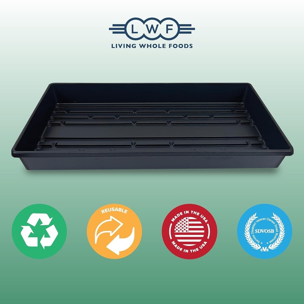 Reusable Black Growing Trays 5 Count 21"x11" Hydroponic