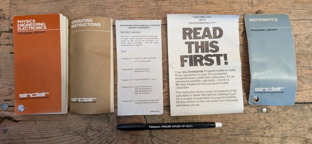 Sinclair Enterprise Programmable Calculator Vintage 1980s Working Boxed Manuals