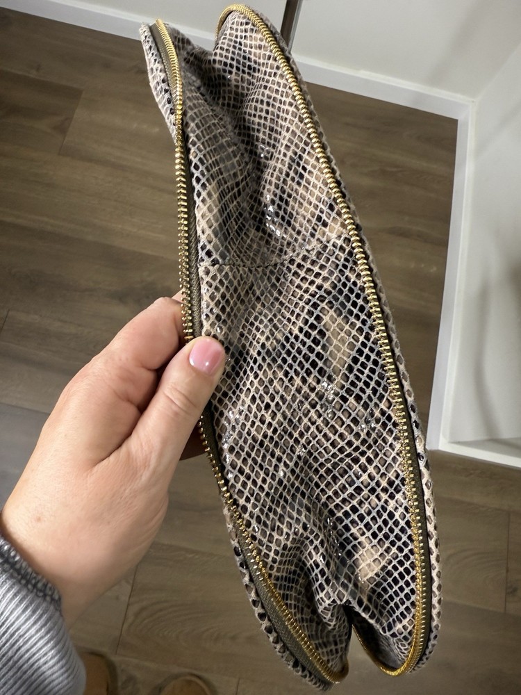 NWT $550+ Tory Burch CATALINA Natural Python Logo HOBO Bag Expandable