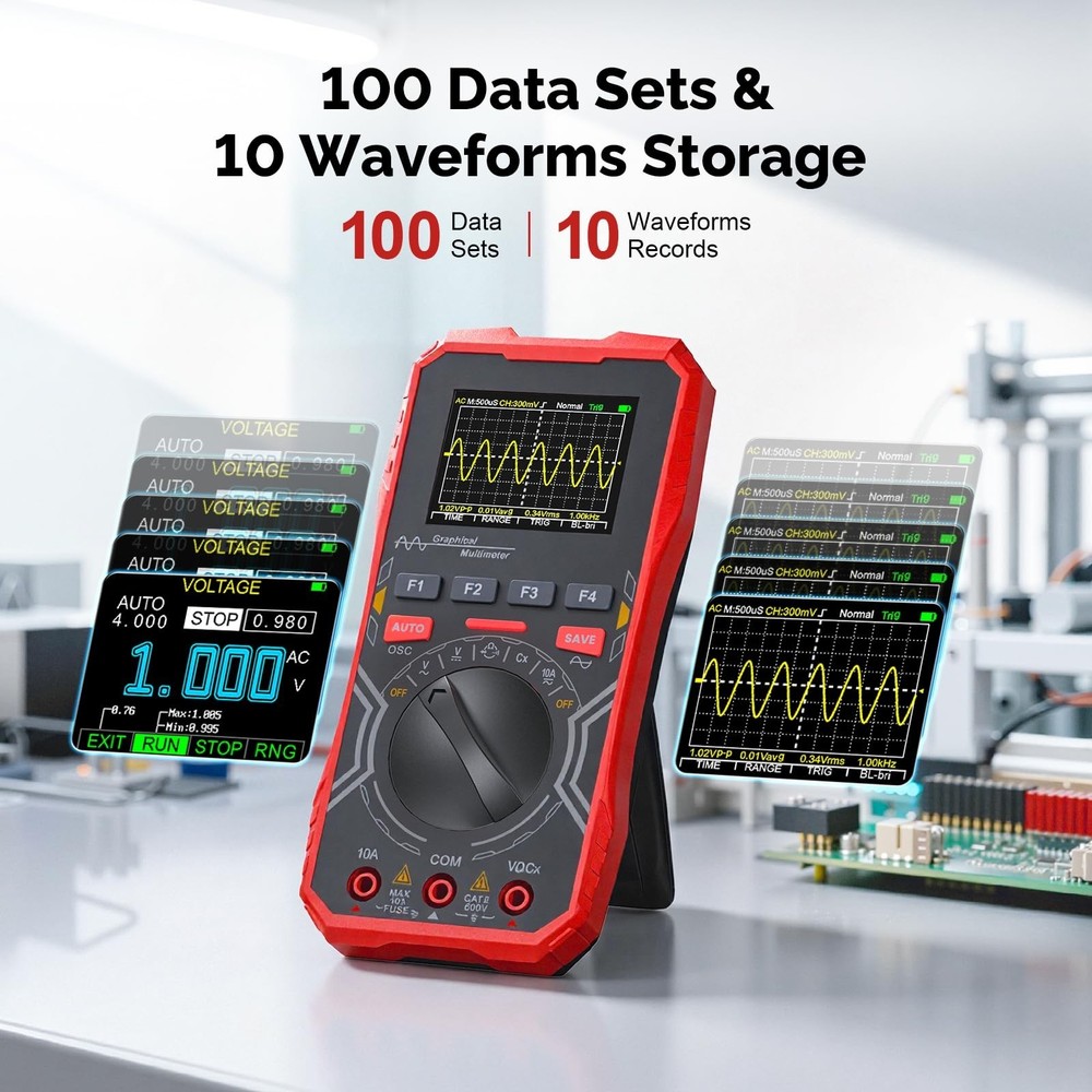 2-in-1 Handheld Oscilloscope Multimeter - 1MHz Bandwidth 2.5MS/s Sampling Rat...
