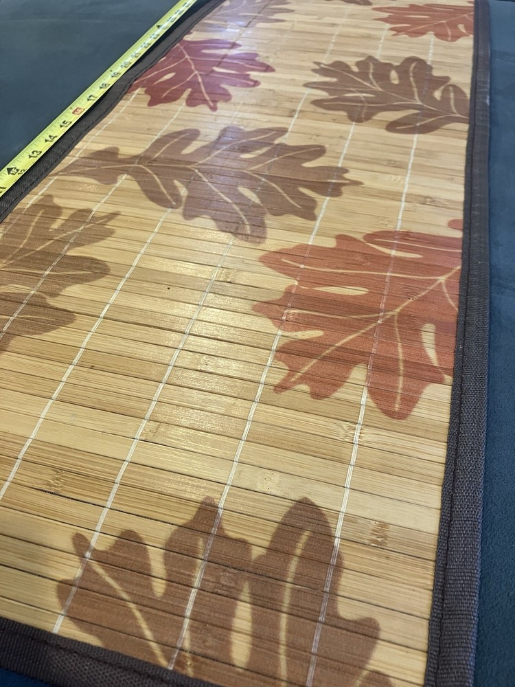 Wooden Slatted Table Runner - Fall Leaves